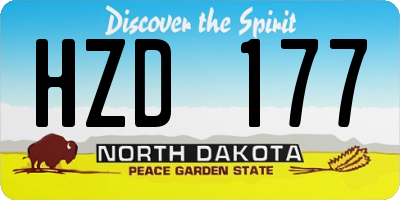 ND license plate HZD177
