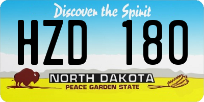 ND license plate HZD180
