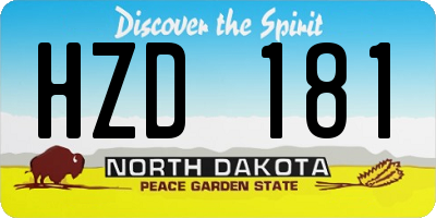 ND license plate HZD181
