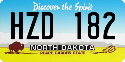 ND license plate HZD182