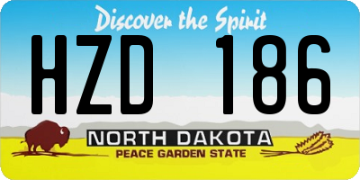 ND license plate HZD186