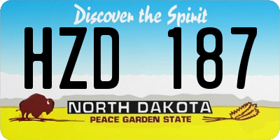 ND license plate HZD187