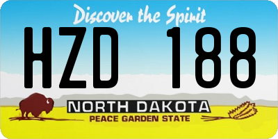 ND license plate HZD188