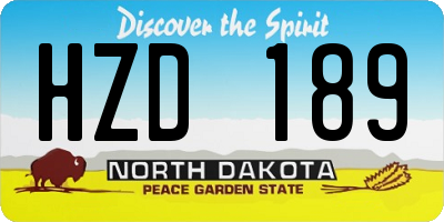 ND license plate HZD189