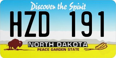 ND license plate HZD191