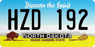 ND license plate HZD192