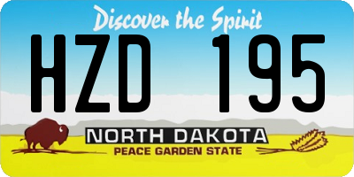 ND license plate HZD195