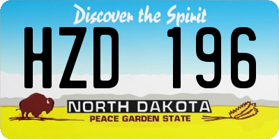 ND license plate HZD196
