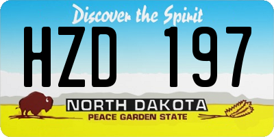 ND license plate HZD197