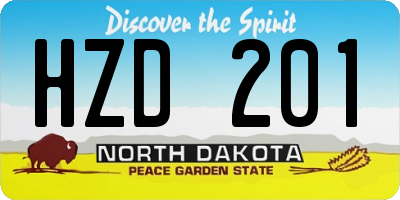 ND license plate HZD201