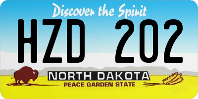 ND license plate HZD202