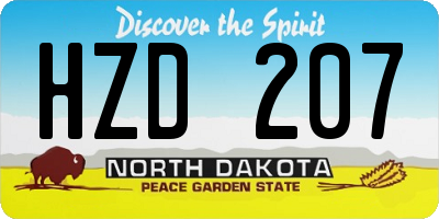 ND license plate HZD207