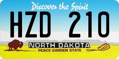 ND license plate HZD210