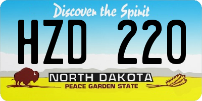 ND license plate HZD220
