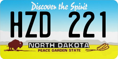 ND license plate HZD221