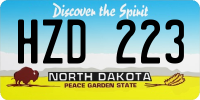 ND license plate HZD223