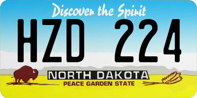 ND license plate HZD224