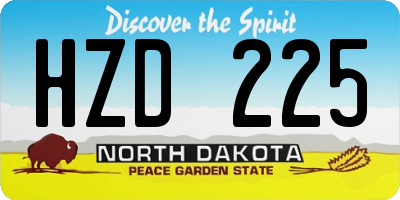 ND license plate HZD225