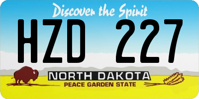 ND license plate HZD227