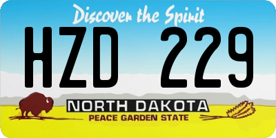 ND license plate HZD229