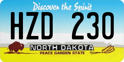 ND license plate HZD230