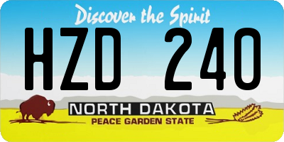 ND license plate HZD240