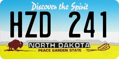 ND license plate HZD241