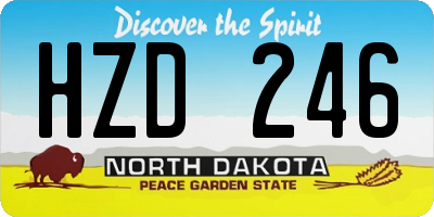 ND license plate HZD246