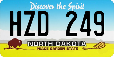 ND license plate HZD249