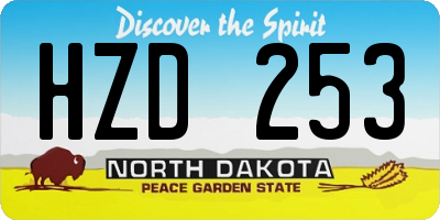 ND license plate HZD253