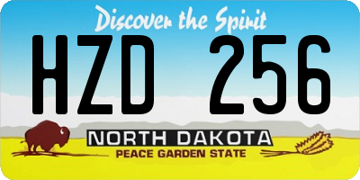 ND license plate HZD256
