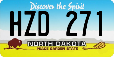 ND license plate HZD271