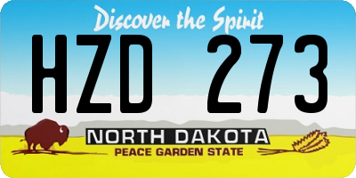 ND license plate HZD273