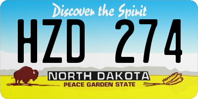 ND license plate HZD274