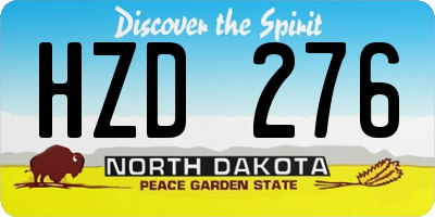 ND license plate HZD276