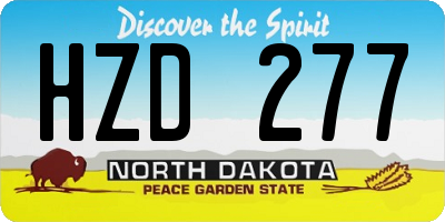 ND license plate HZD277