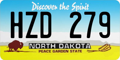 ND license plate HZD279
