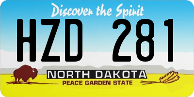 ND license plate HZD281