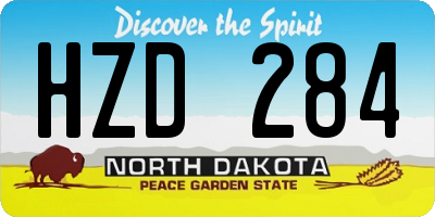 ND license plate HZD284