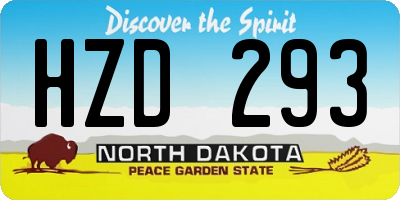 ND license plate HZD293