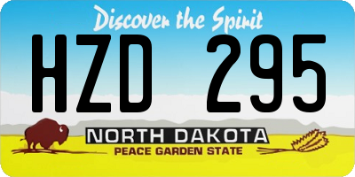ND license plate HZD295