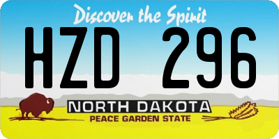 ND license plate HZD296