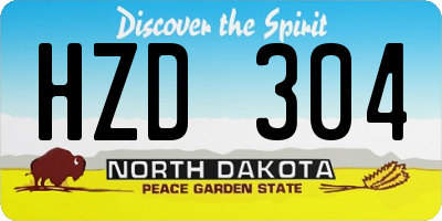 ND license plate HZD304