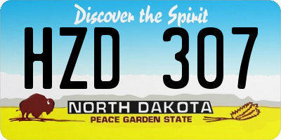 ND license plate HZD307