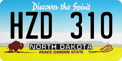 ND license plate HZD310