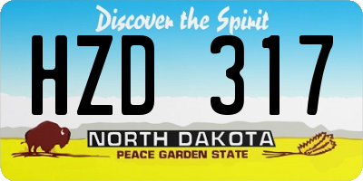 ND license plate HZD317