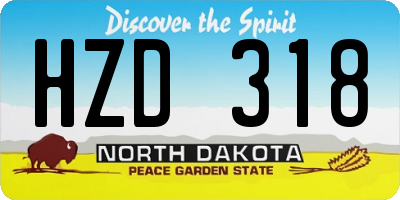 ND license plate HZD318