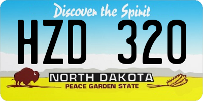 ND license plate HZD320