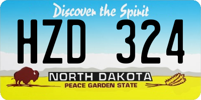 ND license plate HZD324