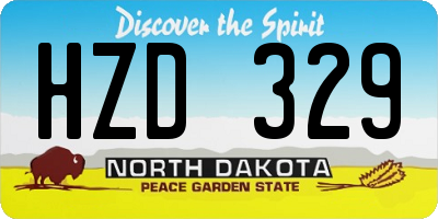 ND license plate HZD329